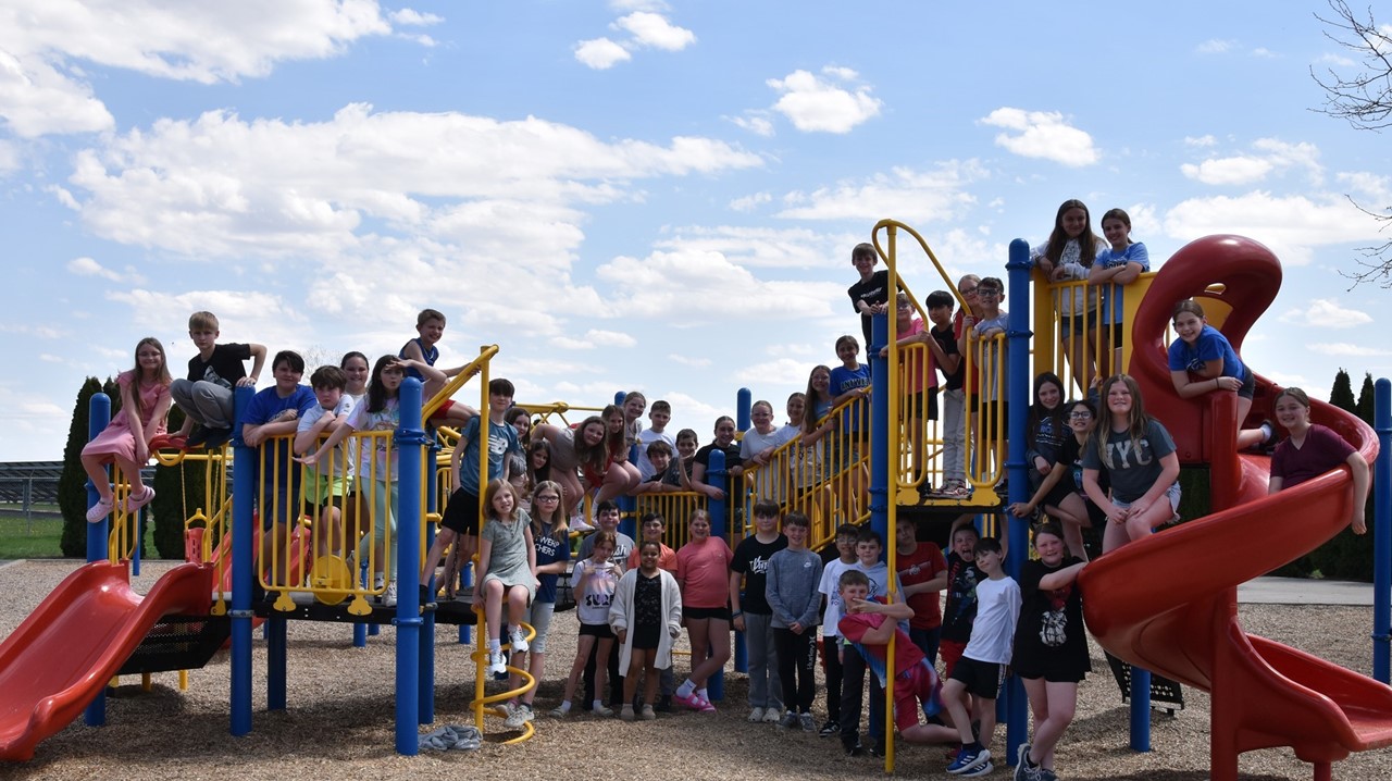 5th graders on playground